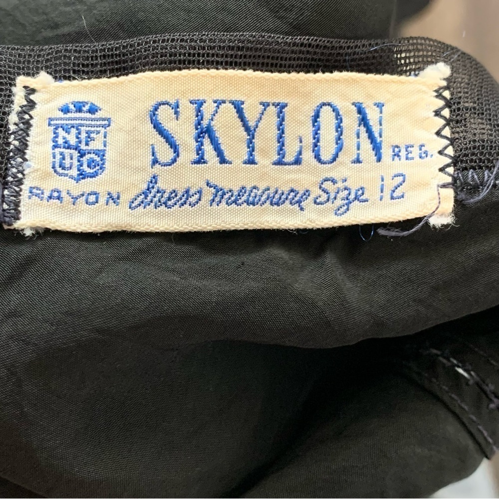 Vintage Slip Dress Lingerie Black Lace Detail Skylon Size 12 - Picture 5 of 5